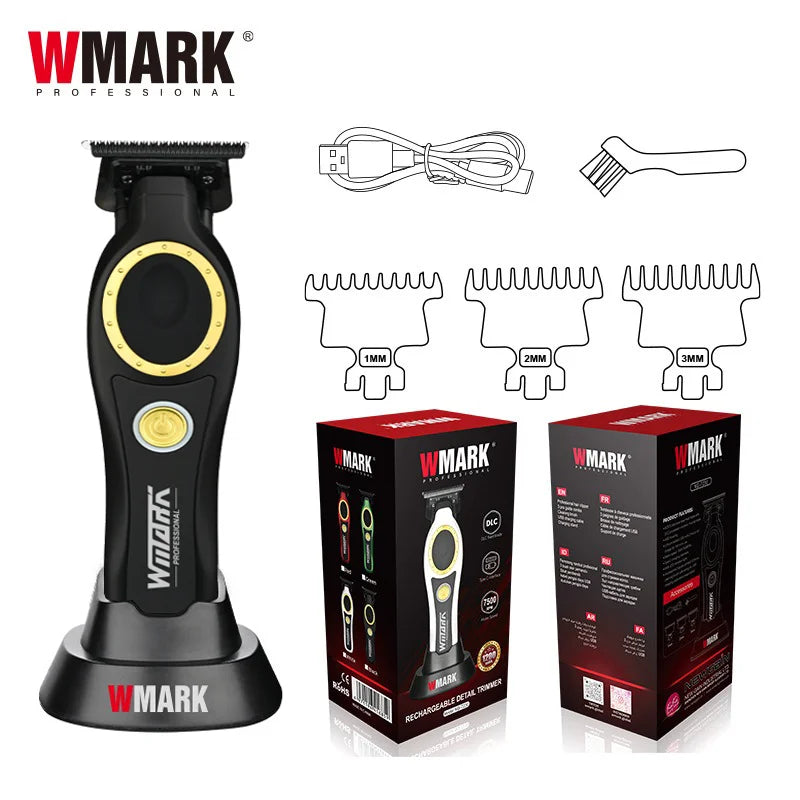 NG-7030 WMARK Men'S Professional Barber Salon Hair Clipper with Charging Base 4500Mah Trimmer 8500RPM High Speed Magnetic Comb