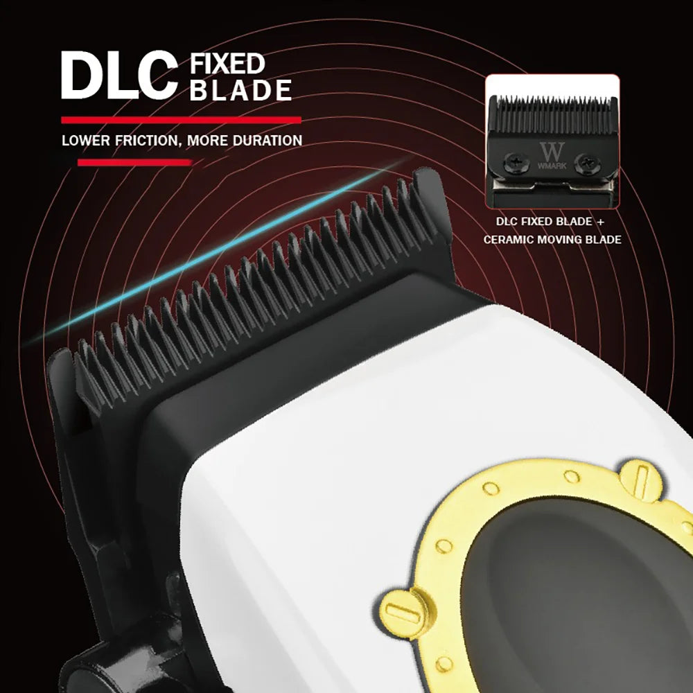 NG-7030 WMARK Men'S Professional Barber Salon Hair Clipper with Charging Base 4500Mah Trimmer 8500RPM High Speed Magnetic Comb