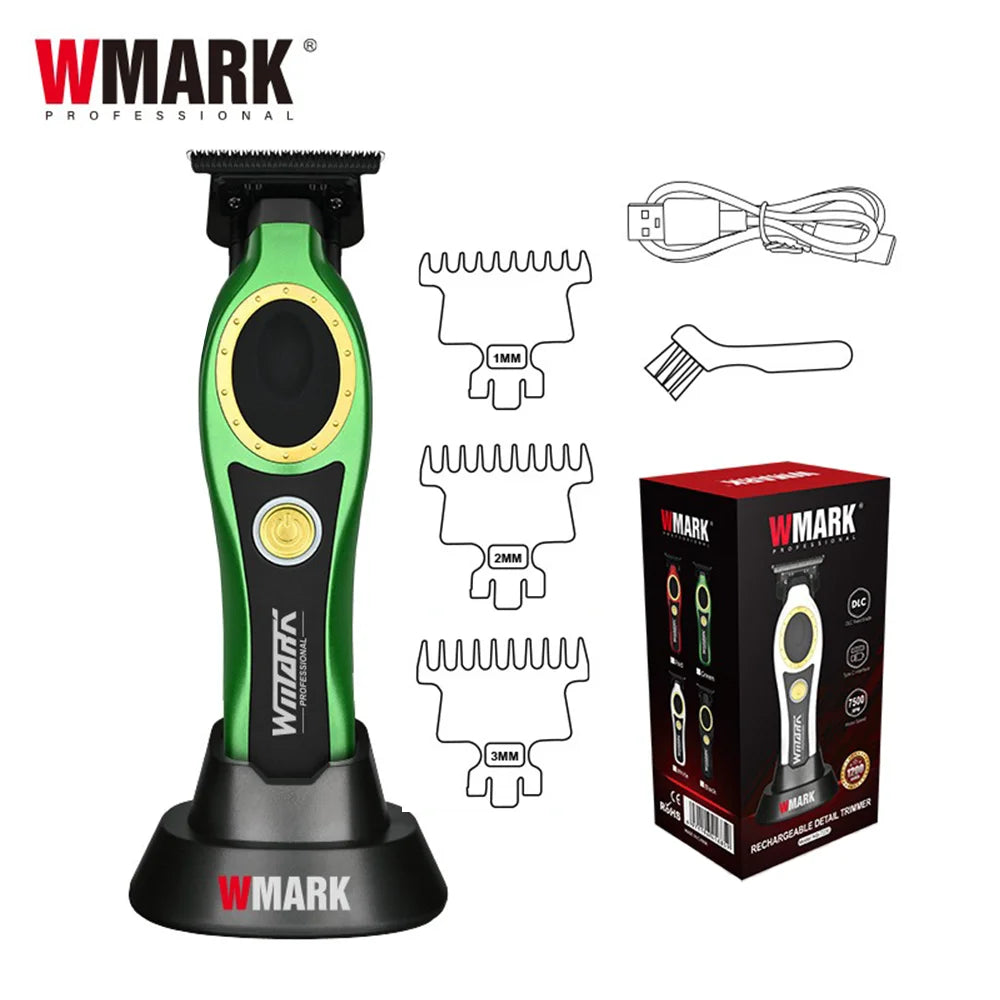 NG-7030 WMARK Men'S Professional Barber Salon Hair Clipper with Charging Base 4500Mah Trimmer 8500RPM High Speed Magnetic Comb