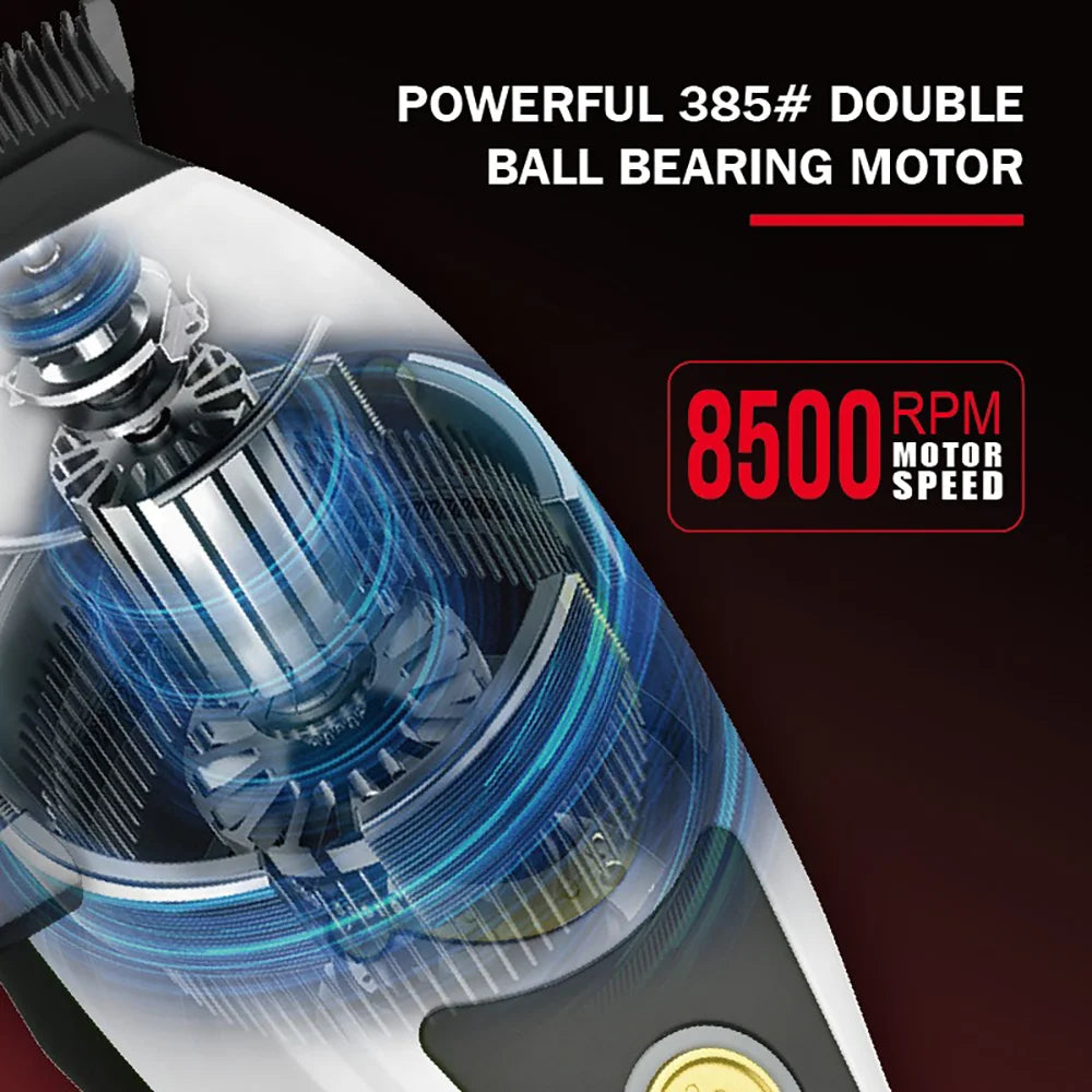NG-7030 WMARK Men'S Professional Barber Salon Hair Clipper with Charging Base 4500Mah Trimmer 8500RPM High Speed Magnetic Comb
