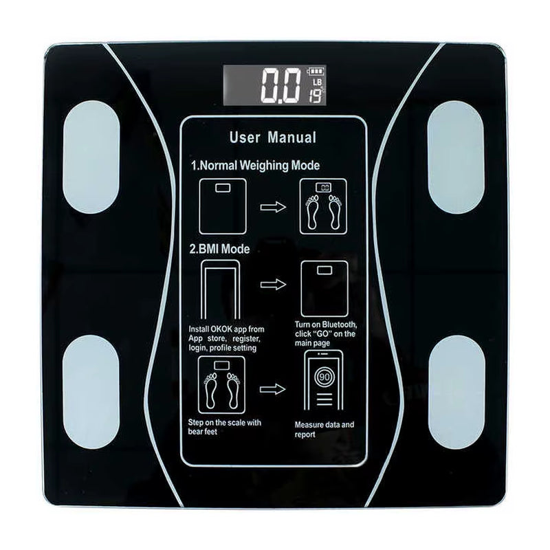 Smart Body Fat Weighing 180KG Digital Bathroom Scale Household Electronic Balance APP Glass LCD OEM Body Scale
