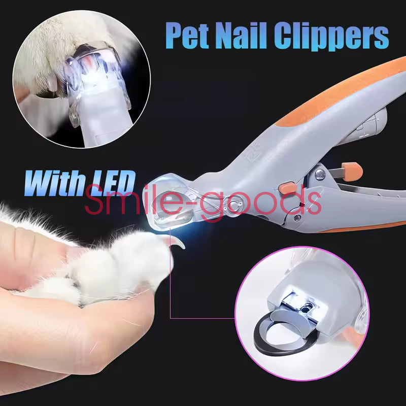 Professional Pet Nail Clipper Scissors with LED Light Cat Dog Nail Clipper Tool
