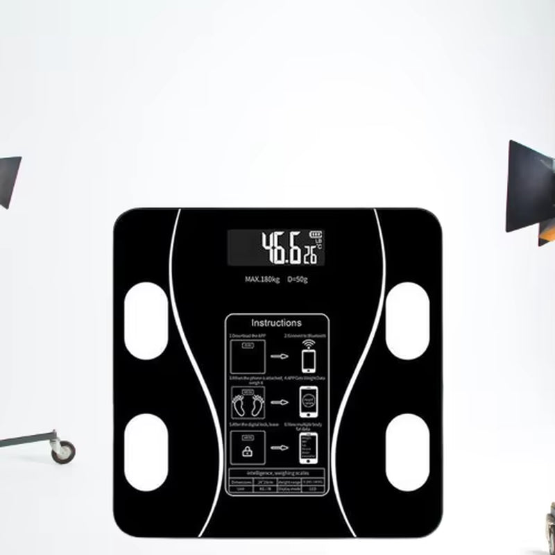 Smart Body Fat Weighing 180KG Digital Bathroom Scale Household Electronic Balance APP Glass LCD OEM Body Scale