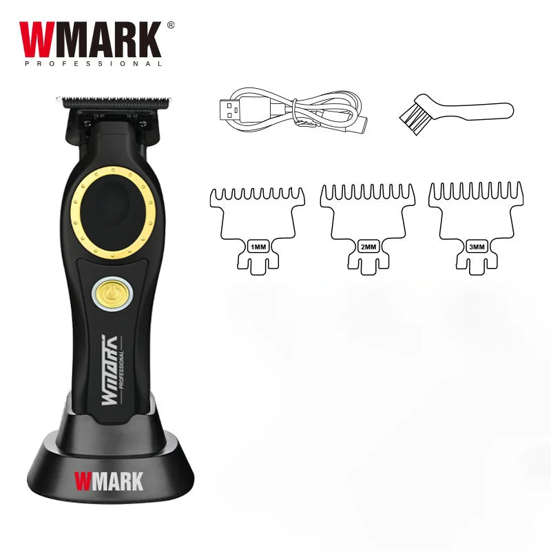 NG-7030 WMARK Men'S Professional Barber Salon Hair Clipper with Charging Base 4500Mah Trimmer 8500RPM High Speed Magnetic Comb
