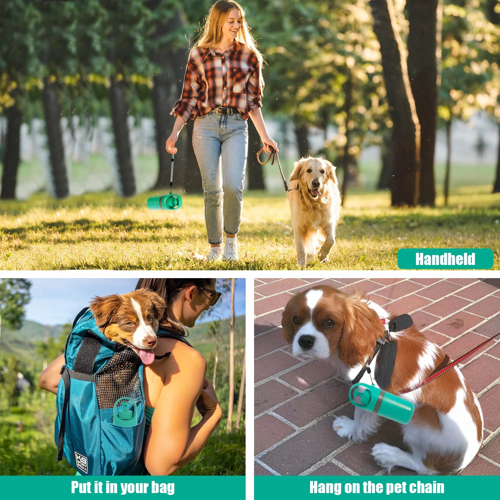 Portable Dog Poop Scooper with Holder Claw Clip Pooper Bag Dispenser Dog Walker Waste Picker for Small Medium Large Dogs
