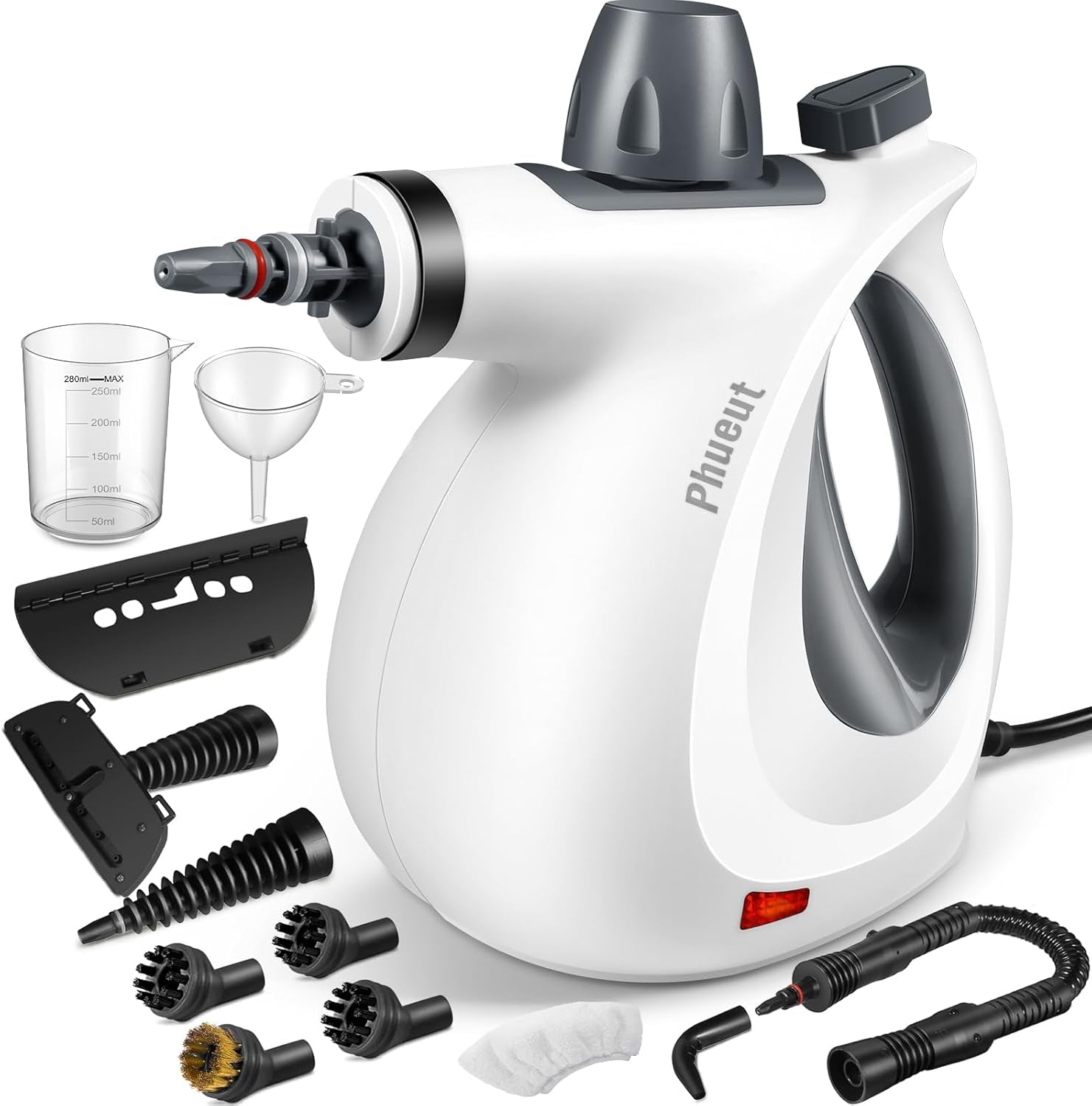 Translation missing: en.Pressurized Handheld Multi-Surface Natural Steam Cleaner with 12 Pcs Accessories, Multi-Purpose Steamer for Home Use, Steamer for Cleaning Floor, Upholstery, Grout and Car (Grey) (Grey): Home & Garden