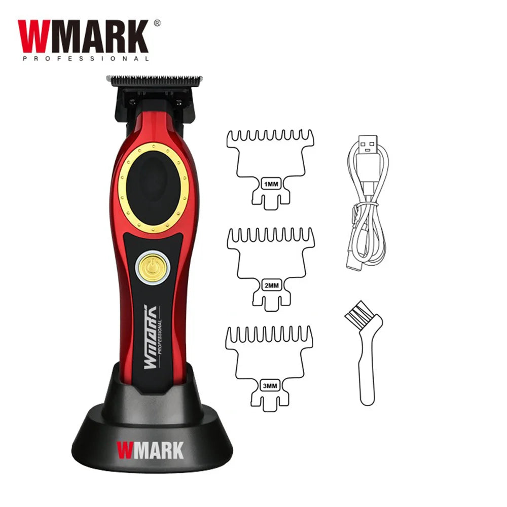 NG-7030 WMARK Men'S Professional Barber Salon Hair Clipper with Charging Base 4500Mah Trimmer 8500RPM High Speed Magnetic Comb