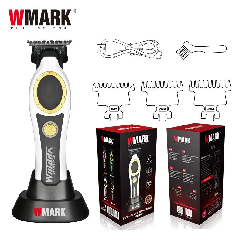 NG-7030 WMARK Men'S Professional Barber Salon Hair Clipper with Charging Base 4500Mah Trimmer 8500RPM High Speed Magnetic Comb