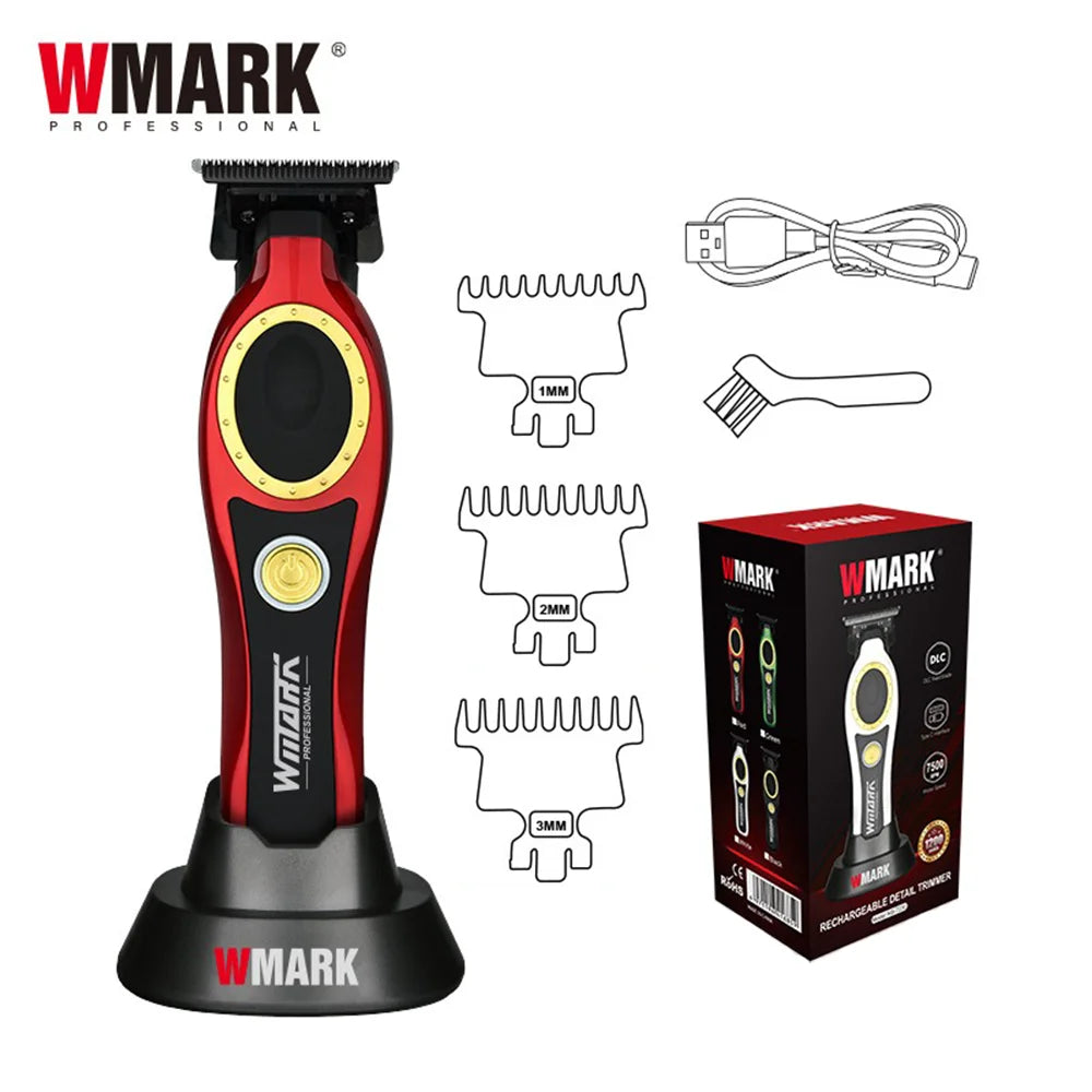 NG-7030 WMARK Men'S Professional Barber Salon Hair Clipper with Charging Base 4500Mah Trimmer 8500RPM High Speed Magnetic Comb