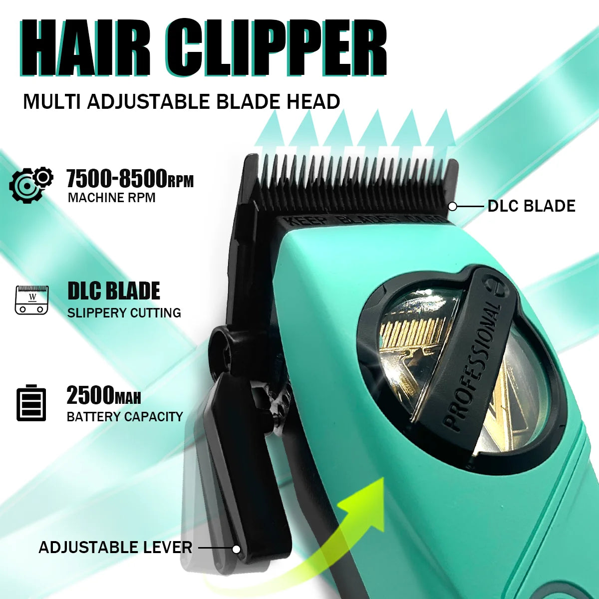 Professional Hair Clipper Shaver Hair Dryers and Spray Bottle Handheld 5 in 1 Barber KIT Gift Box Trimmer for Men NG-8637